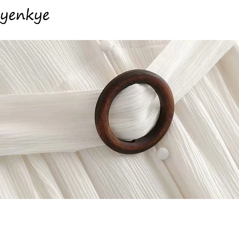 

2020 Women Vintage Solid Color Dress Female V Neck Short Sleeve With Belt A-line Midi Summer Casual Dress DJF9088