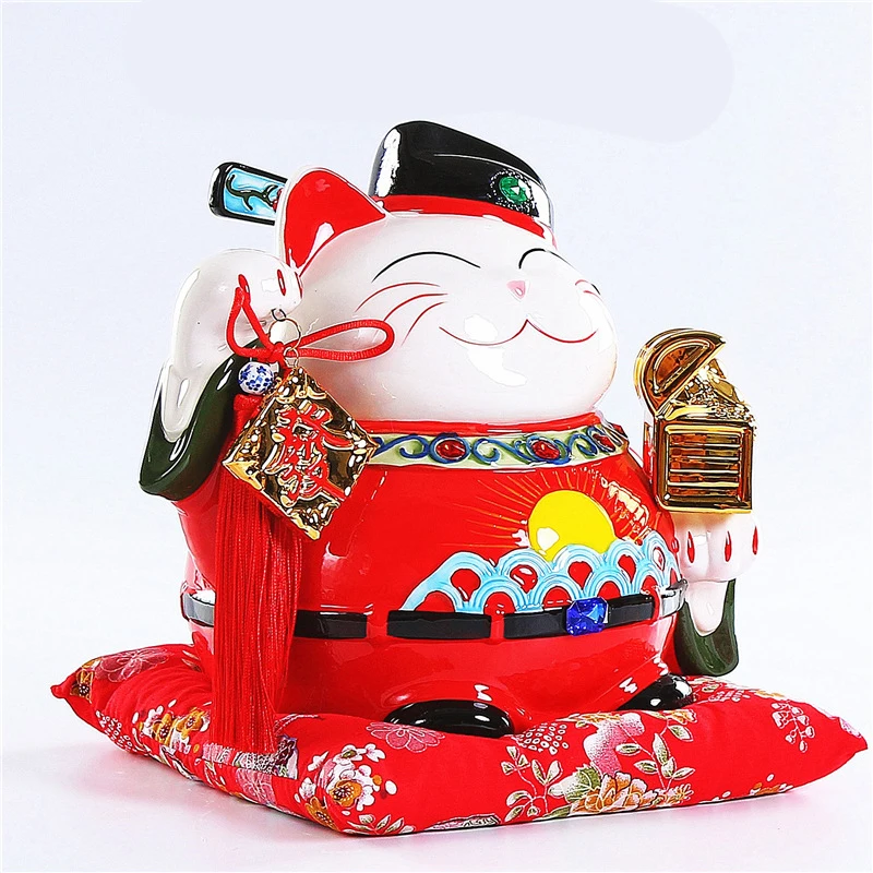Feng Shui украшения фигурки Lucky Cat размера плюс Бог богатства Скульптура аксессуары