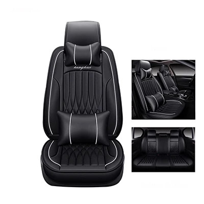 black have pilloe Кожаный чехол на 5 сидений автомобиля для Geely Atlas Emgrand X7 EC7 GX FE1 boyue mk все модели автомобильные аксессуары - Название цвета: black have pilloe