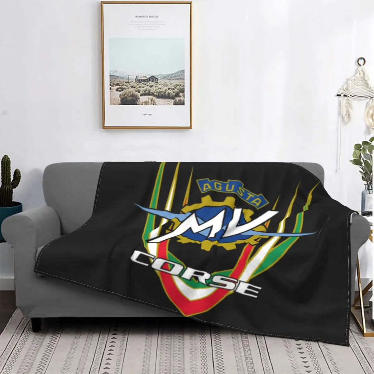 

Manta con Logo Mv Agusta 1365, colcha a cuadros, edredón, toalla, manta receptora