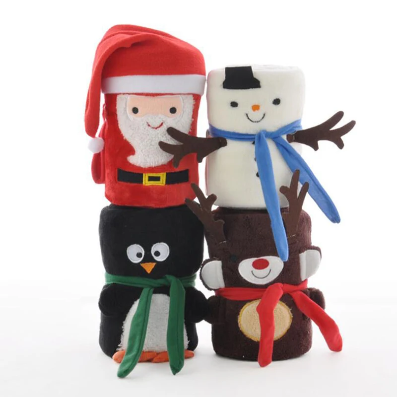 Рождественское покрывало подушка в форме Санта Клауса Коралловое мягкое