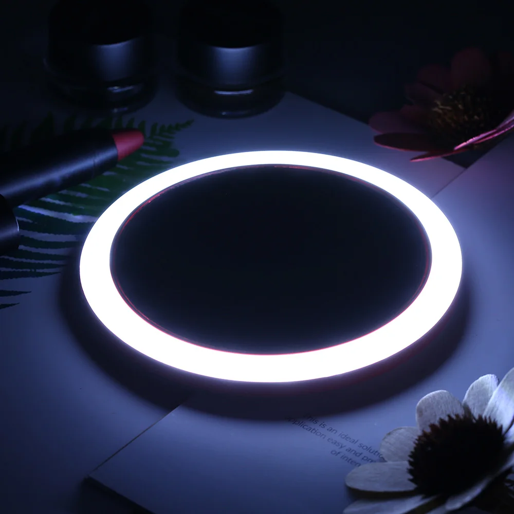 2-в-1 зеркало с подсветкой светодиодный портативное для макияжа Беспроводной