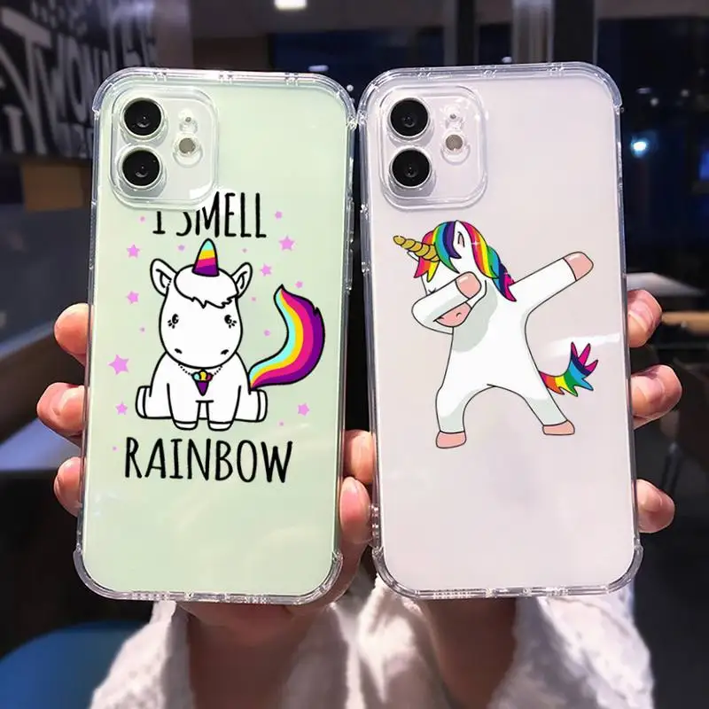 

anime cute sky horse unicorn Phone Case Transparent for iPhone Samsung A S 11 12 6 7 8 9 30 Pro X Max XR Plus lite Clear