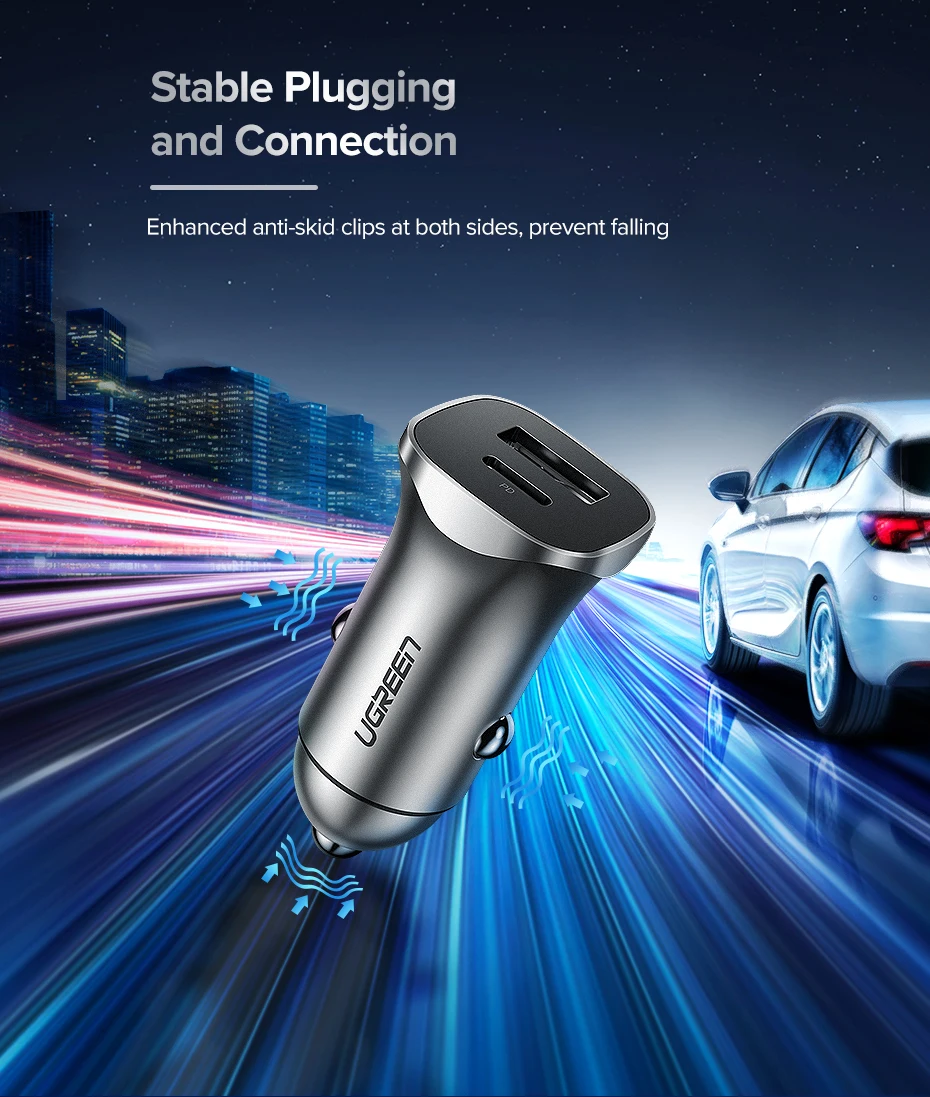 Ugreen Quick Charge 4.0 3.0 QC USB Car Charger for Xiaomi QC4.0 QC3.0 18W Type C PD Car Charging for iPhone 11 X Xs 8 PD Charger