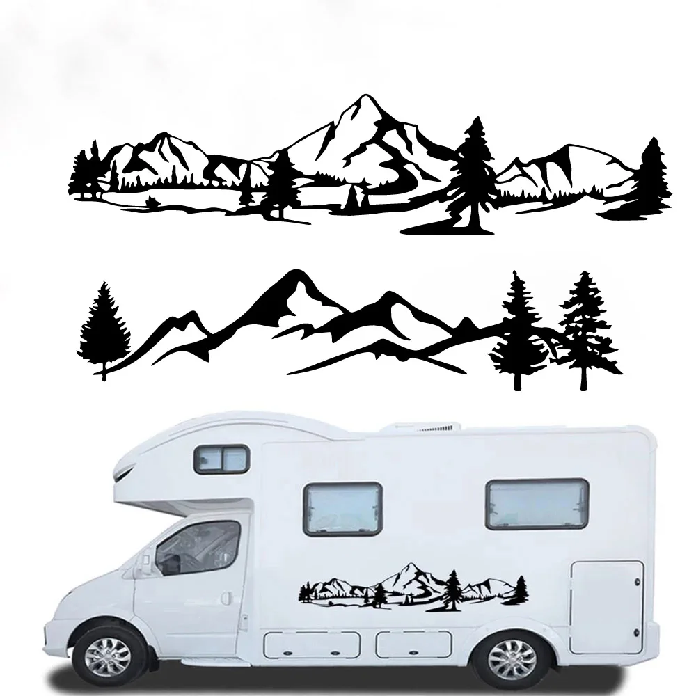 

Mountain adventurers tree stick huashan forest scene car stickers vinyl graphics for truck camper trailer trailer accessories