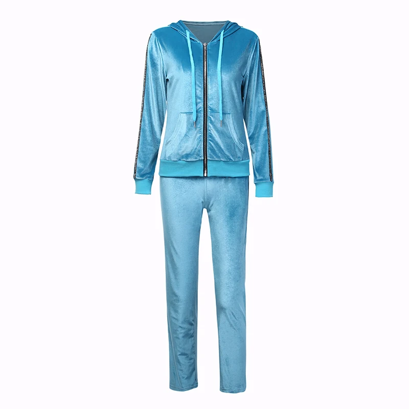 

Two Pieces Women Suit Set Solid Color Long Sleeve Tops Pants Zipper Set Women Clothing Track Suits Women Sweat Suit Set Costume