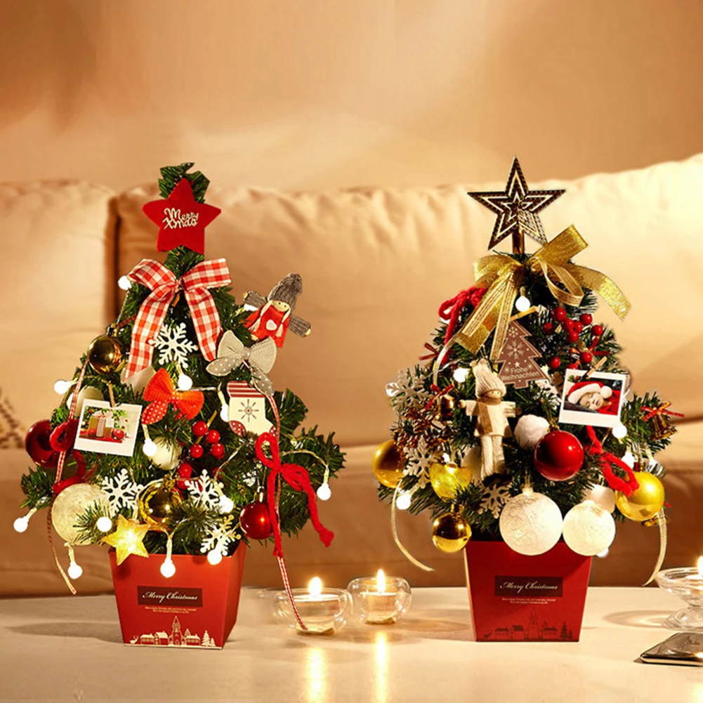

50cm Christmas Tree With Lights Christmas Trees Xmas Decorations Christmas Decoration For Home 2021 Xmas Decoration Desktop