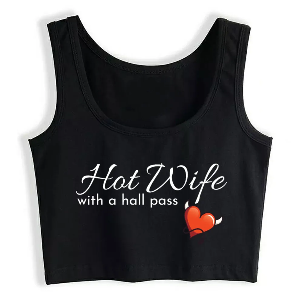 

Crop Top Female Hotwife Gift For A Swinger Hot Wife With A Hall Cool Vintage Print Tops Women