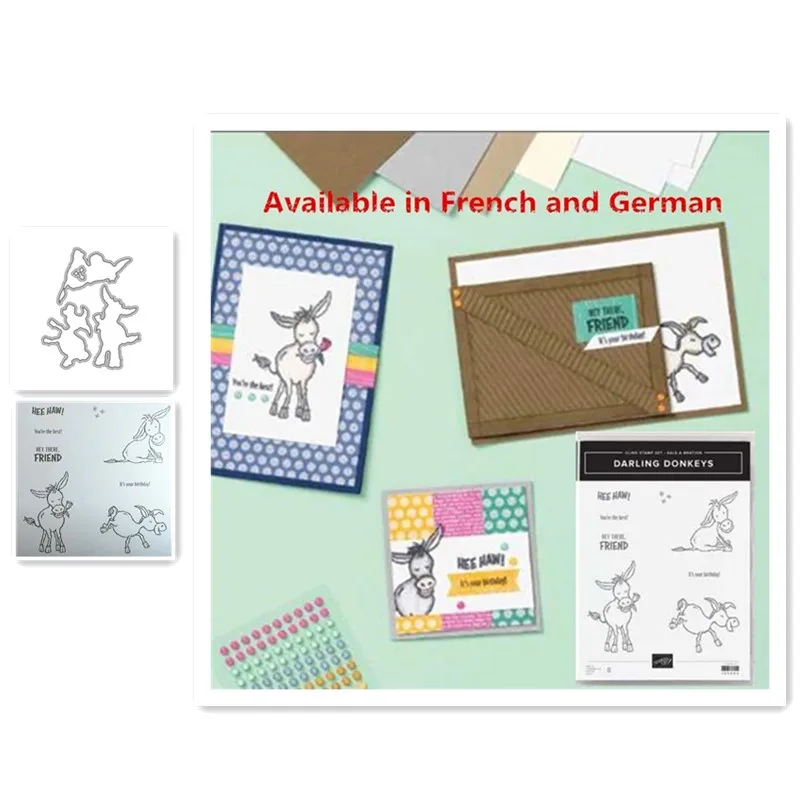

2021 Metal Cutting Dies And Stamps Set Scrapbooking Steel Craft Die Cut Embossing Paper Cards Stencils Scrapbook Dies Donkey