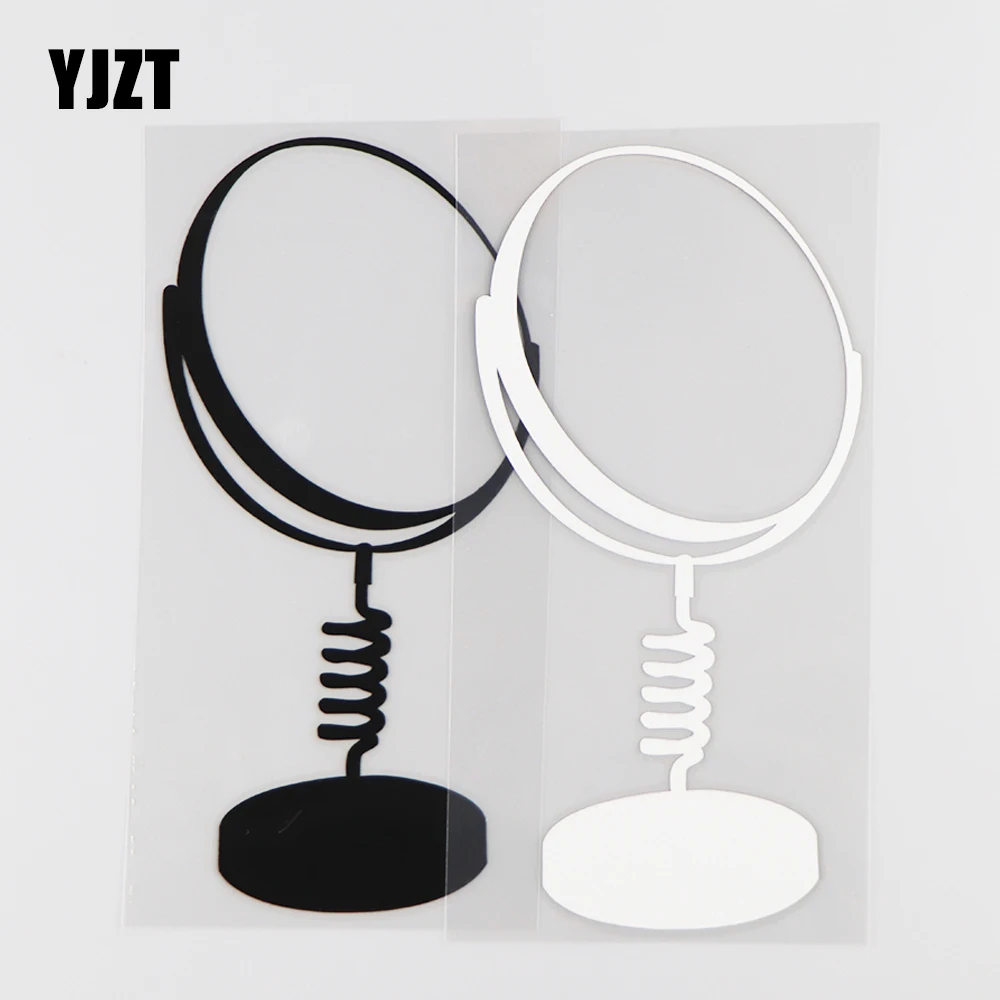 

Зеркало для макияжа YJZT 7,5 × 15,6 см, креативная виниловая наклейка, забавное украшение, автомобильные наклейки черного/серебряного цвета 20D-0111