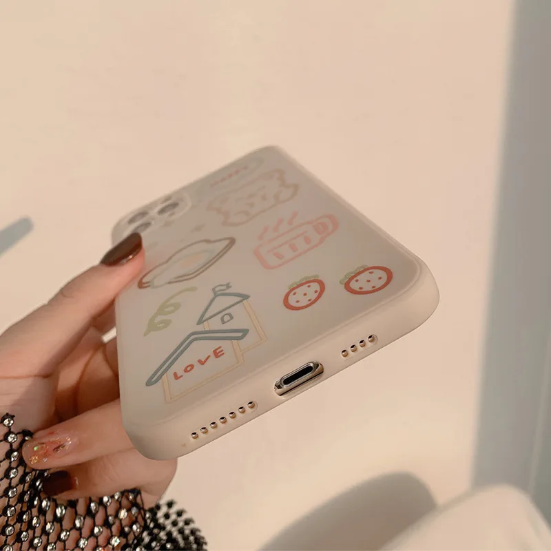 new cute bear bread phone case for iphone 11 xs max 7 12 mini 8 plus silicone cover x xr 13 pro max cartoon family capa shell free global shipping