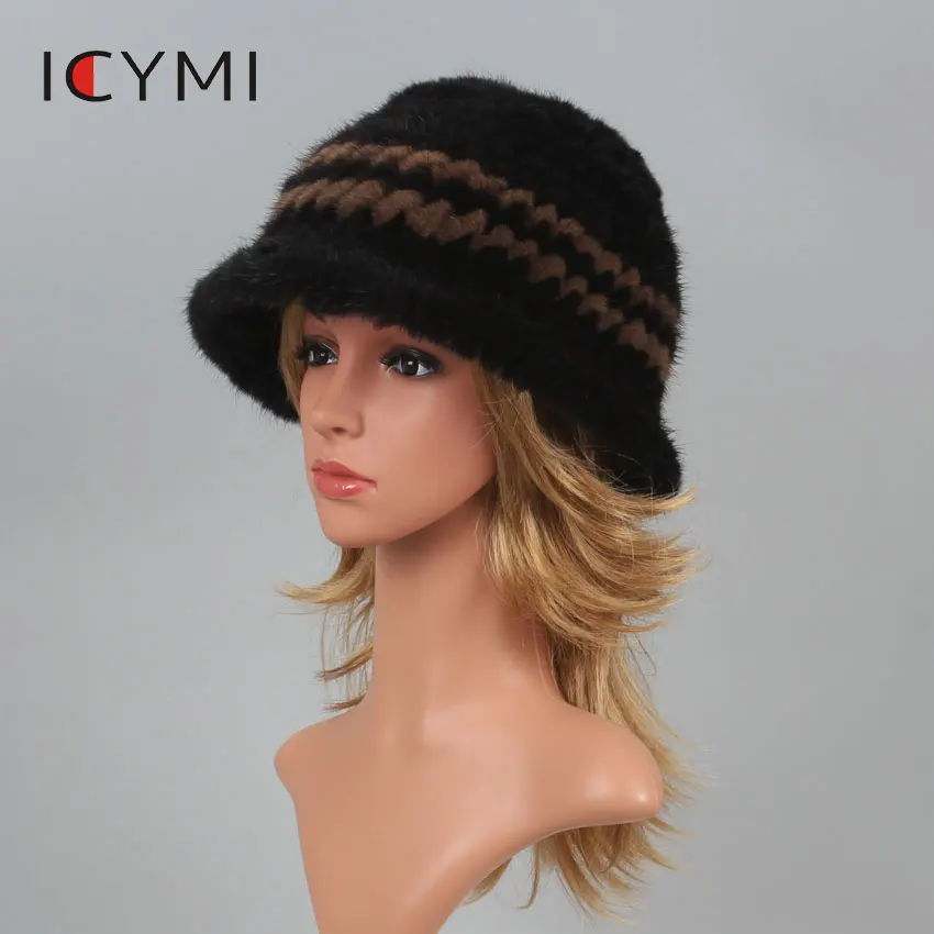 ICYMI класса люкс для русской зимы шапка вязаная из натурального меха женская