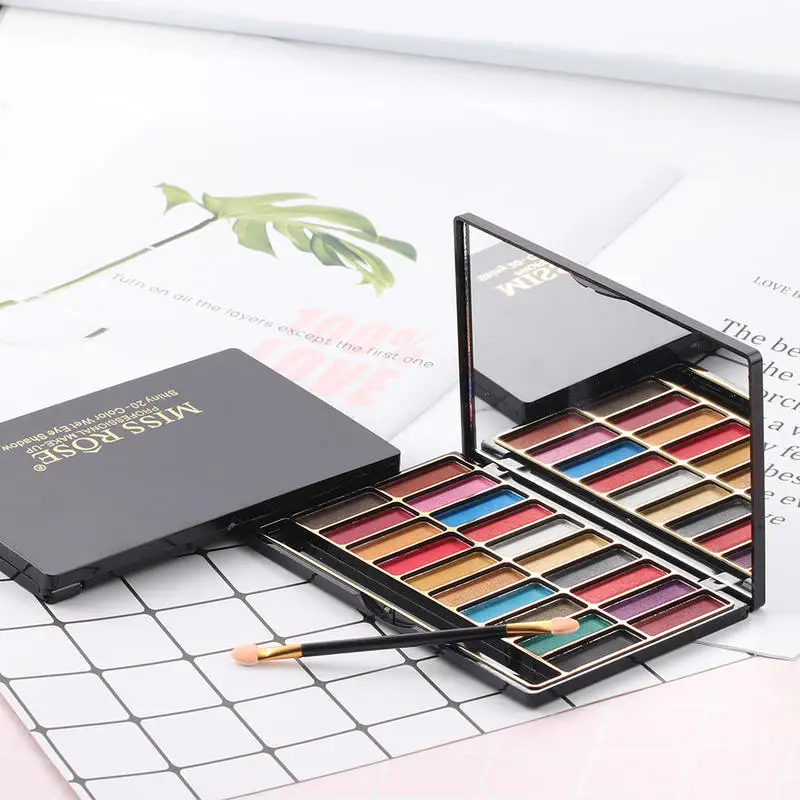 20 Цвета мерцающие тени для век Палитра пигментов пудра макияжа с подводки глаз |