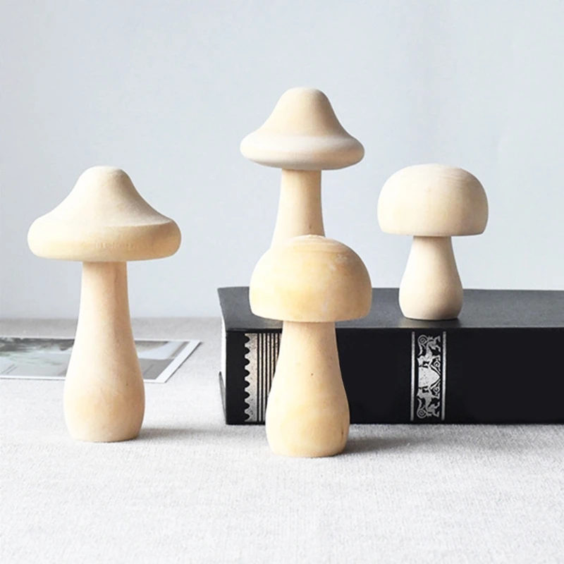

7 Pcs/Set Natural Wooden Mushroom Kit Craft Plain Unfinished Wood Mushroom Kit