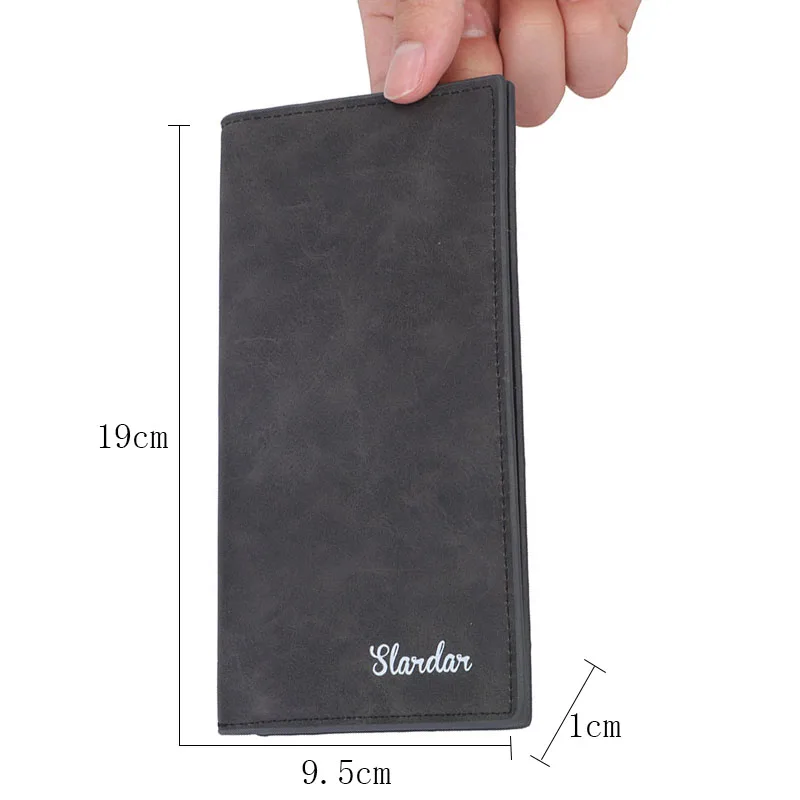 

Men's Wallet Retro Ultra-Thin PU Leather Wallet Business Card Holder High-Quality Long Wallet Portable Open Multi-Card Wallet