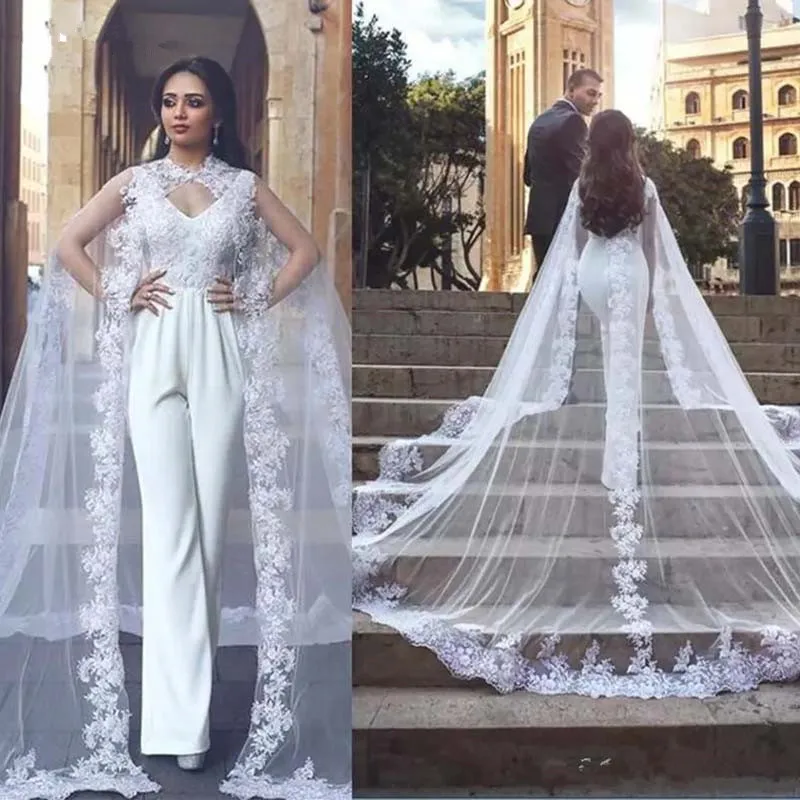 Robe Soiree Дубай белые комбинезоны свадебные платья с длинным кружевным поясом v