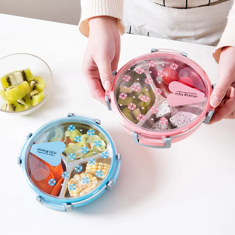 Здоровый пластиковый и нержавеющий стальной контейнер для еды Портативный Ланч