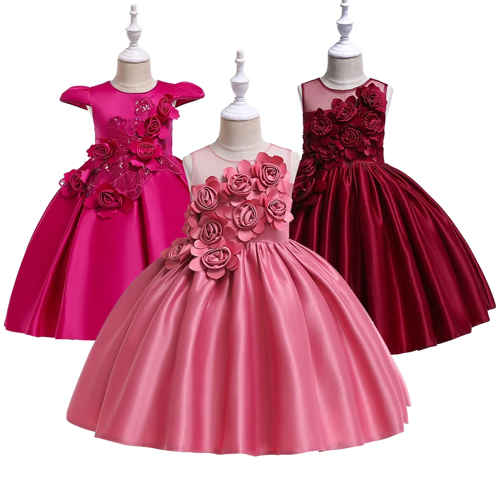 Детское атласное блестящее платье с аппликацией на возраст 6 8 10 12 лет | Детская