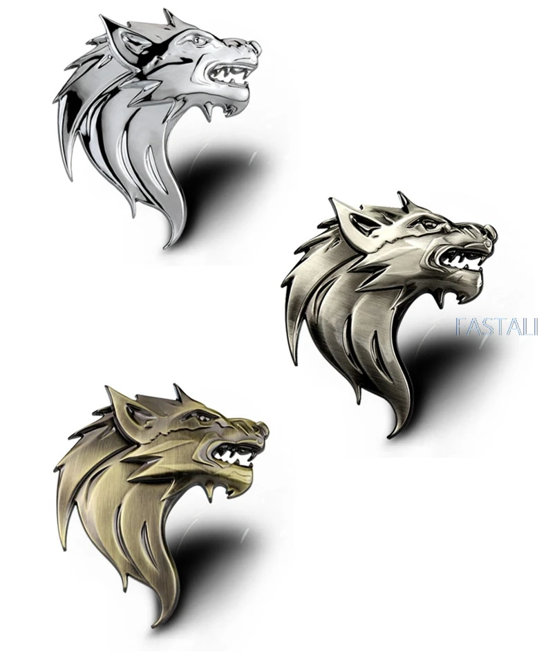 Персонализированный автомобильный логотип с изображением головы волка, трехмерный стикер животных для декорации кузова автомобиля, аксессуары.