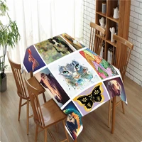 cat dog wolf waterproof tablecloth birthday party tablecloth table covers home dining tea table cover home decoration