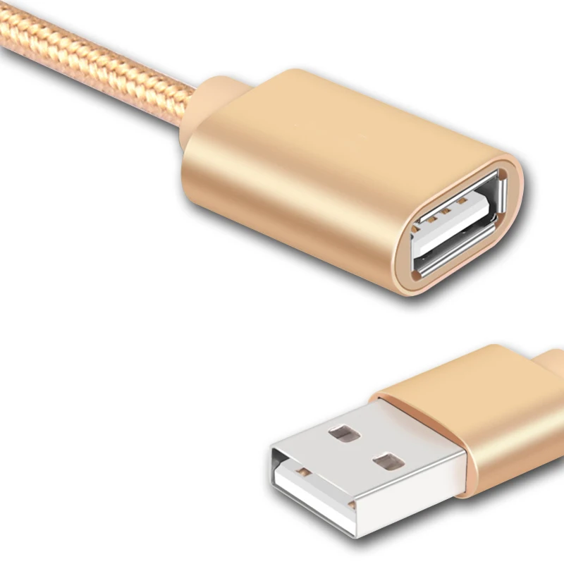 USB Удлинительный кабель для мужчин и женщин, нейлоновый плетеный кабель, используемый для мобильного жесткого диска, компьютера, ноутбука, ручка для игры и т. д
