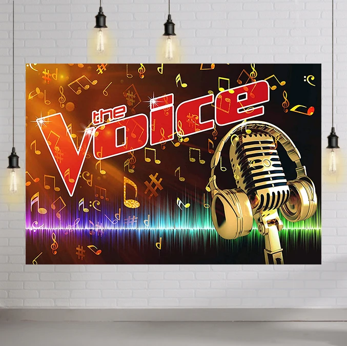 

Karaoke Music Backdrop Microphone Disco Dancing Themed Party Photography Background 9x6ft Portrait Photo Shooting Props Party
