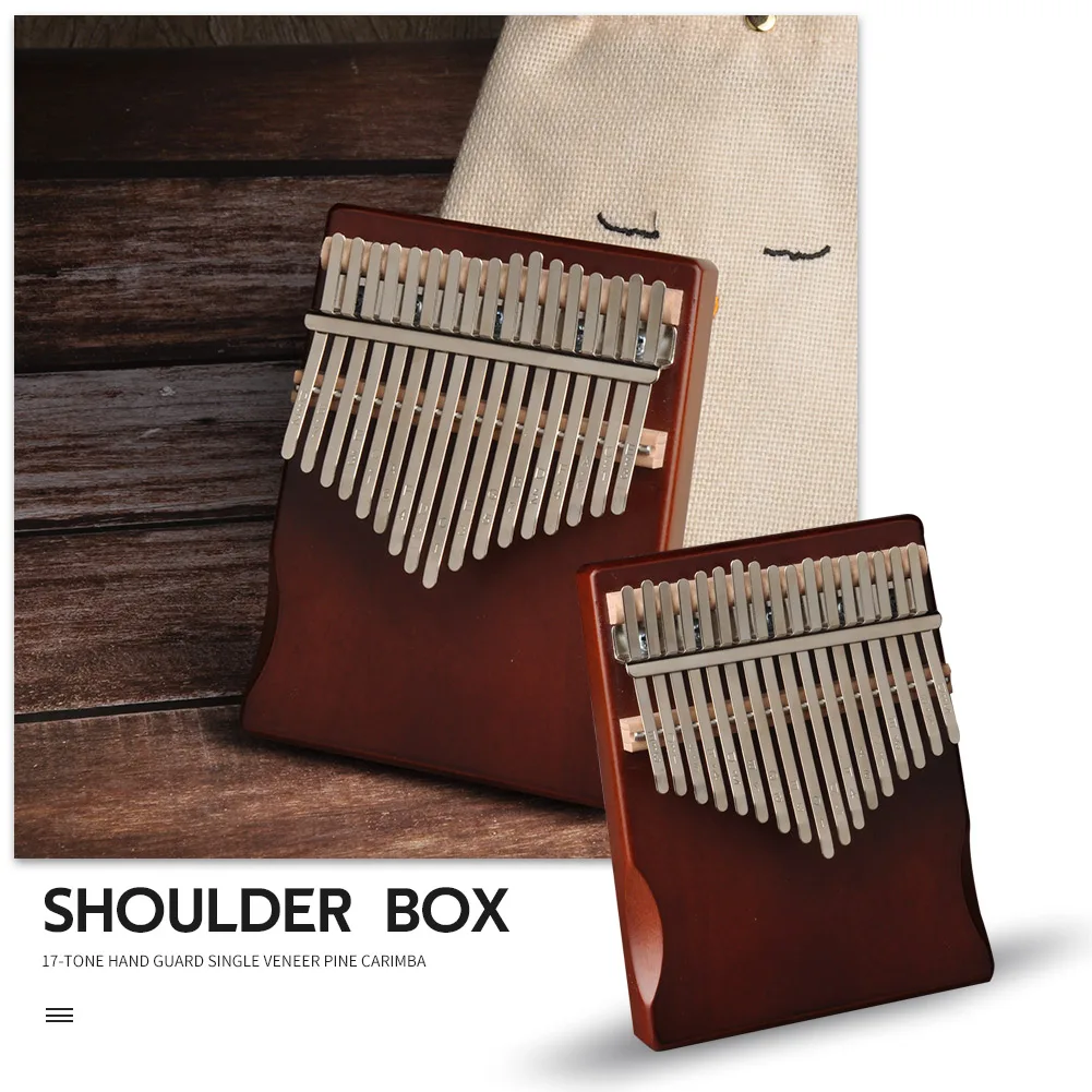 

Multi-functional Musical Instrument 17 Keys Kalimba Pine Thumb Finger Piano Practical Durable Convenient African Sanza Mbira