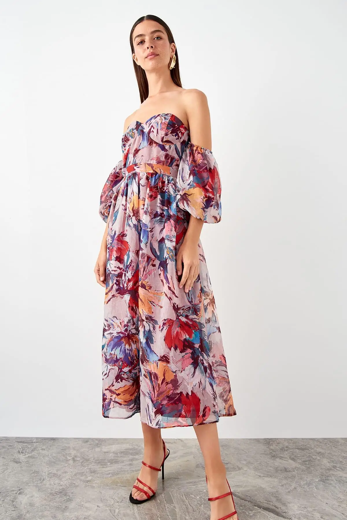 Trendyol многоцветное платье из органзы TPRSS19EL0297|Женские платья| |