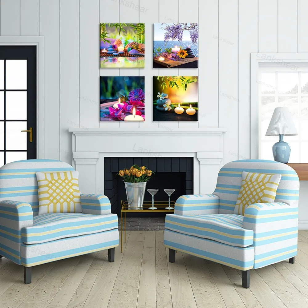 4 шт. Декоративная Настенная картина Орхидея | Дом и сад