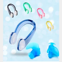 swimming suit soft silicone nose clip ear plugs set swimmer unisex nose clip earbuds set small size waterproof for kids adults