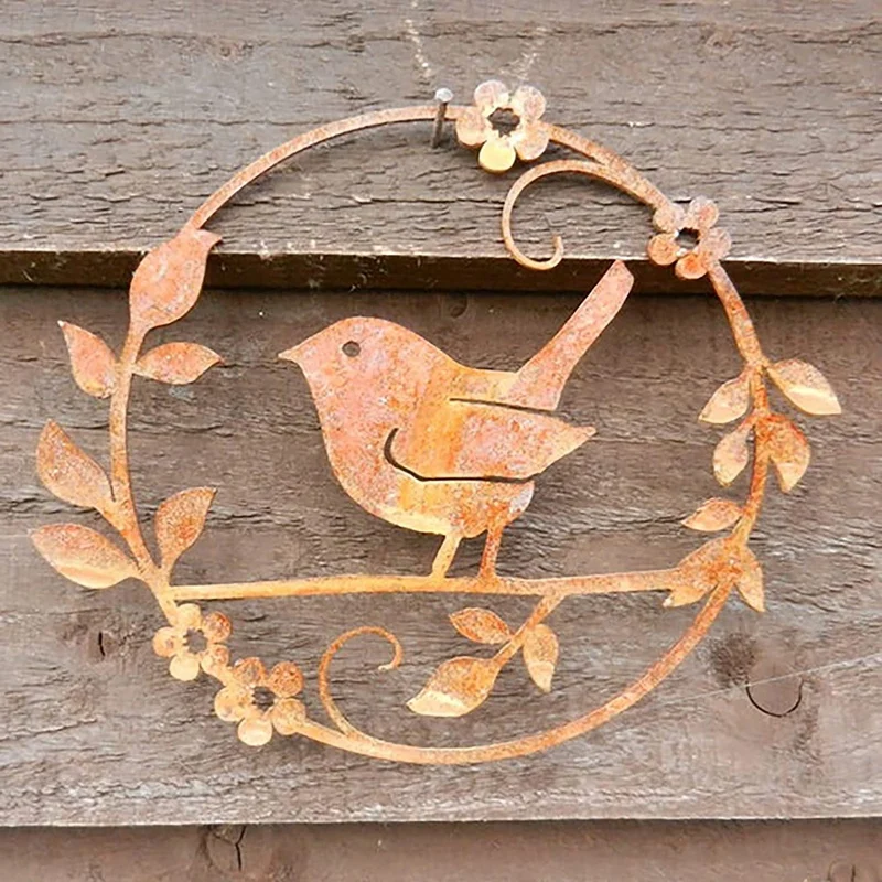 Wren Garden Decor Rusty Bird Gift Lover Metal - Wild Art | Дом и сад