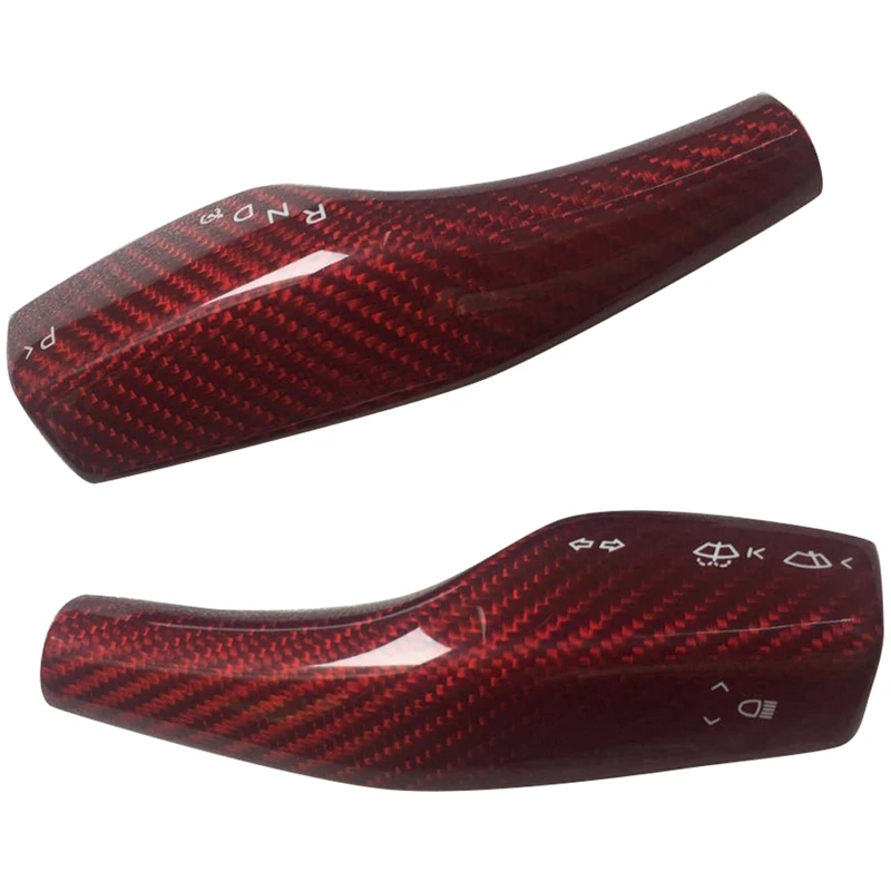 

for Tesla Model 3 2016-2019 Real Carbon Fiber Red Wiper Shift Trim Gear Shift Knob Cover for Tesla Model 3 Accessories