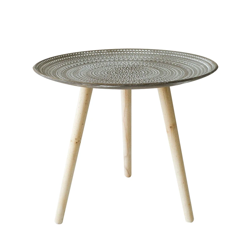 

Tea table simple round flower potted art creative door shop B & B in North European style small side table corner table