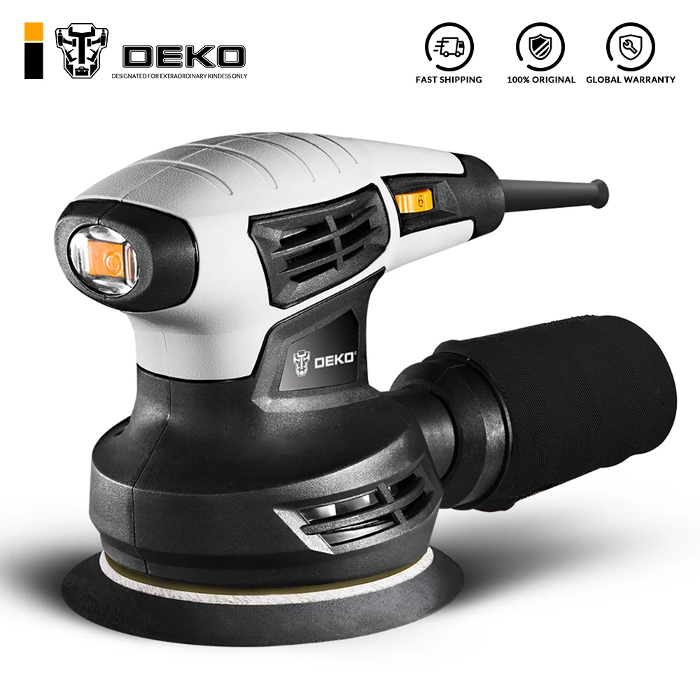 DEKO DKSD28Q1 230V 280W случайная орбитальная шлифовальная машина с наждачной бумагой пыли