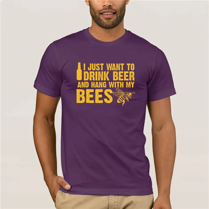 

t-shirt for men brand men Beekeeper Short sleeve Beekeeping Shirt Drink Beer for mans