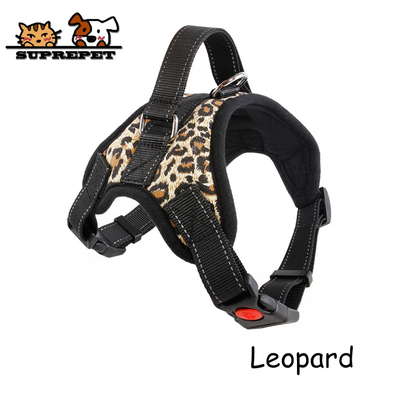 Leopard SUPREPET поводок для собак Хаски очень прочный нейлон поводок для собак жилет Лидер поводок ошейник регулируемый поводок Светоотражающие принадлежности для собак - Цвет: Leopard