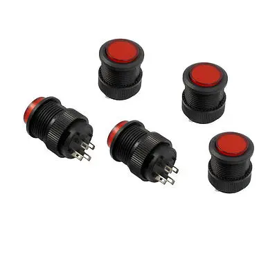 5 шт. AC 250V 3A SPST мгновенная круглая красная кнопка переключатель | Обустройство