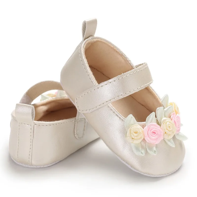 

Baby Girl Shoes Princess PU Newborn Baby Shoes Simple Small Fresh Flower Toddler First Walker Soft Shoes