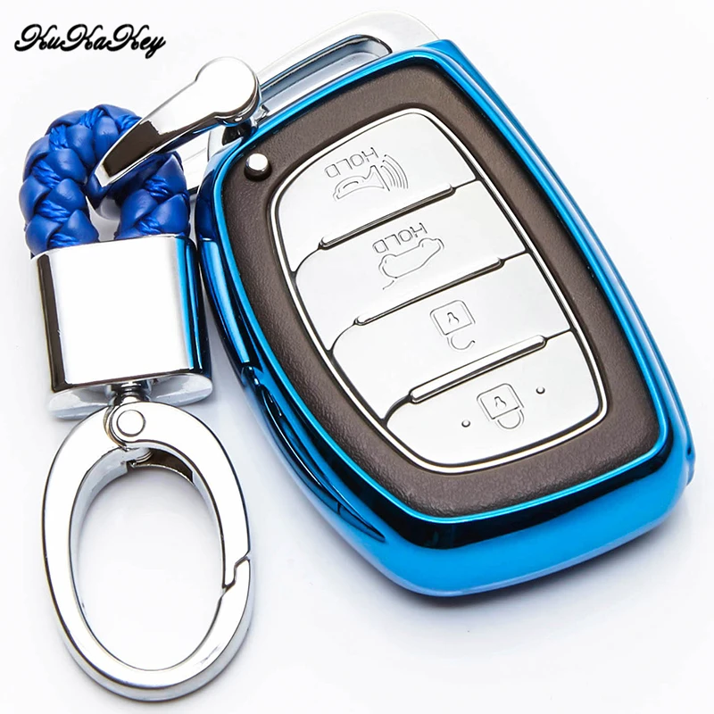 KUKAKEY ТПУ автомобильный брелок для ключей чехол Hyundai Elantra Tucson Sonata Verna Accent Новый Santa Fe