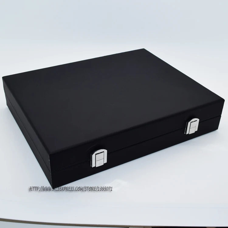 Высококачественный черный драгоценный камень из кожзаменителя дорожная коробка