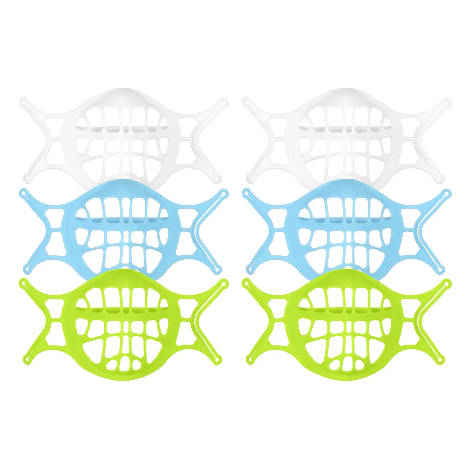 

6pc Silicone 3D Disposable Mask Bracket Holder Lipstick Protection Stand Breathable Reusable Support Holder Adult Safety Protect