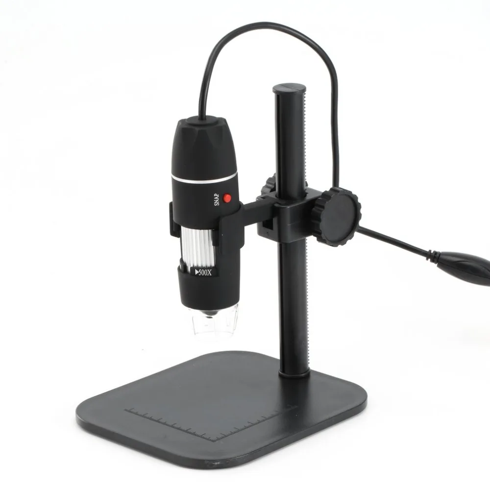 50X до 500X USB Светодиодная цифровая электронная микроскоп Лупа Камера Черная практичная камера микроскоп Эндоскоп лупа