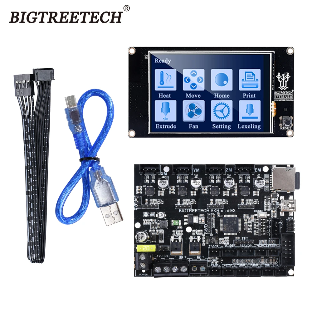 BIQU BIGTREETECH SKR MINi E3 32 битная плата управления встроенная TMC2209 UART RGB Marlin с TFT35 для 3D