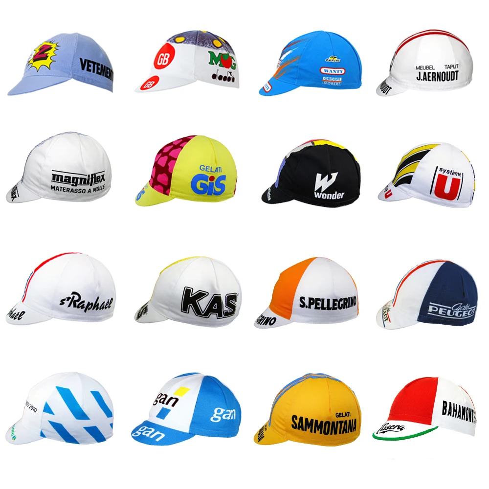 

2021 Retro Cycling Caps Bike Wear Hats Breathable Bicycle Caps Free Size Be Elastic Men And Women 16 Style Arbitrary Choice