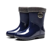 spring winter woman rain boots ladies snow boots high rain bottom resistant removable cover rubber boots round toe women boots