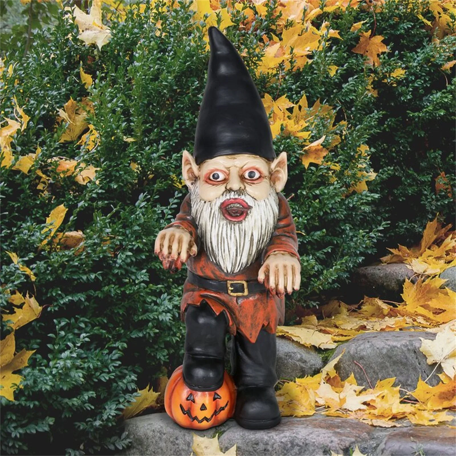 

Садовые миниатюрные статуи гнома, украшения для Хэллоуина, полирезиновые статуи для газона, сада, дома, двора, статуэтка из смолы