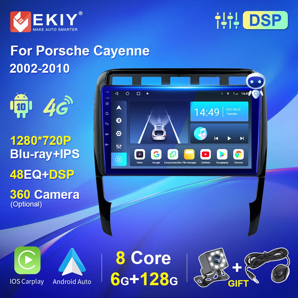 

6G 128G DSP Car Radio For Porsche Cayenne 2002-2010 Autoradio Multimedia Player GPS Navigation Android 10.0 Auto Carplay WiFi 4G