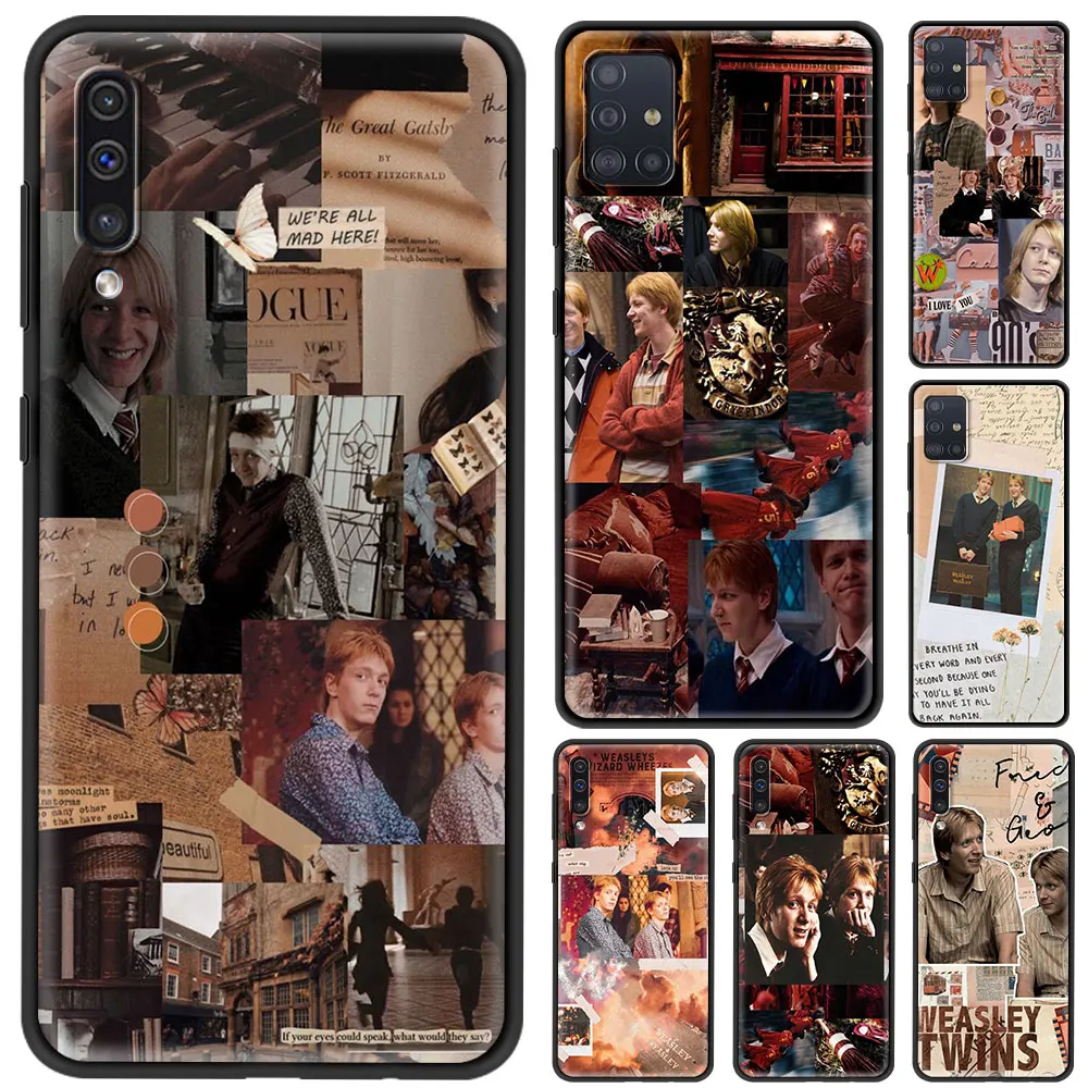 

Phone Case For Samsung S21 S20 FE Ultra S10 Lite S10e S9 S8 S7 Plus Fundas Black Cover Case Capa Guscio Weasley Twins
