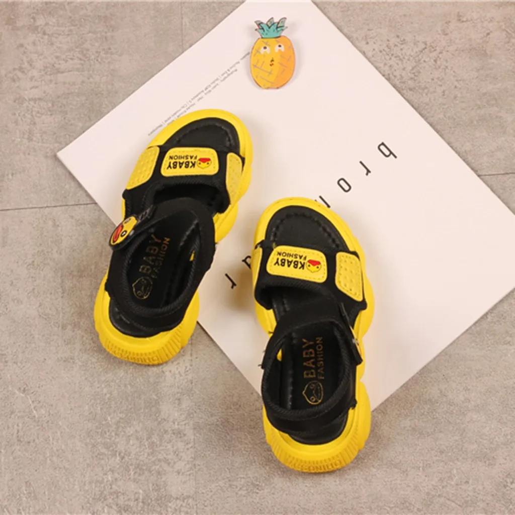 Сандалии для мальчиков 2019 г. сандалии и девочек милые пляжные спортивные с