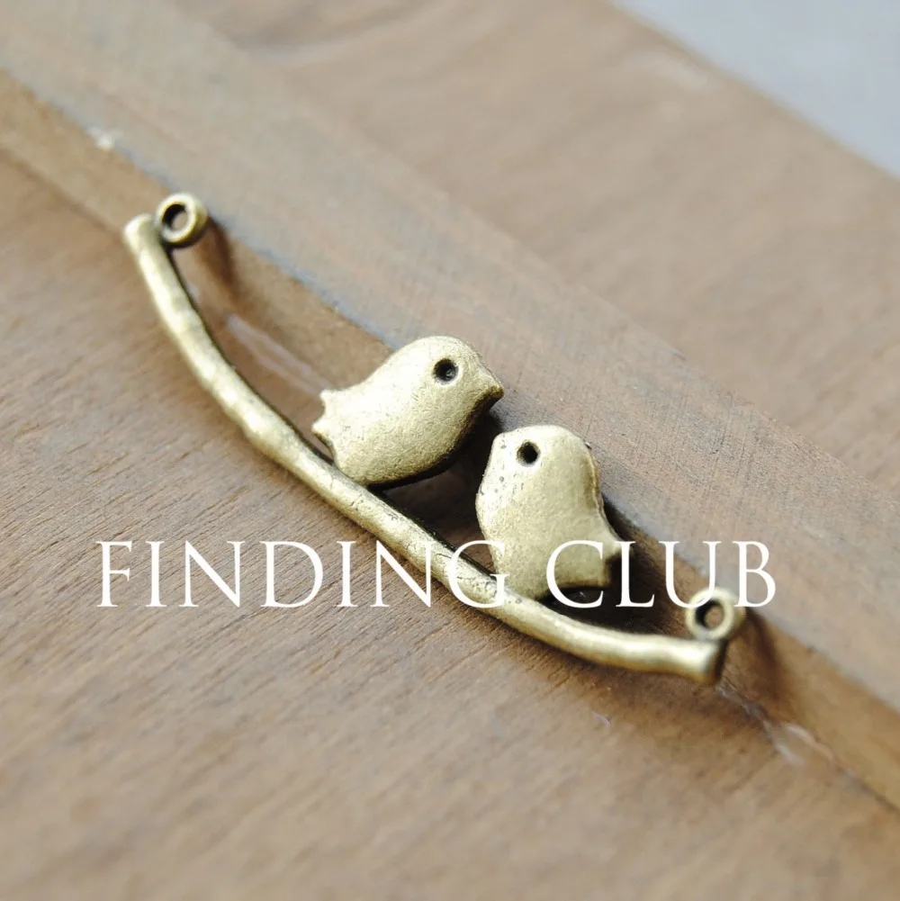 Бронзовый соединитель для подвесок птиц на ветке 30 шт. металлический браслет